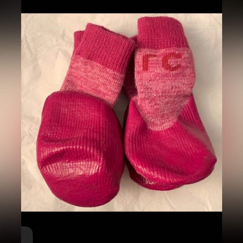 Hot pink/magenta PAWK dog boot/booties/slippers Size Medium-Large
